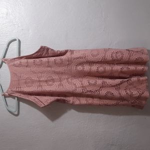 Speechless Women's Pink Lace Sleeveless Halter Mini Fit + Flare Cocktail Dress